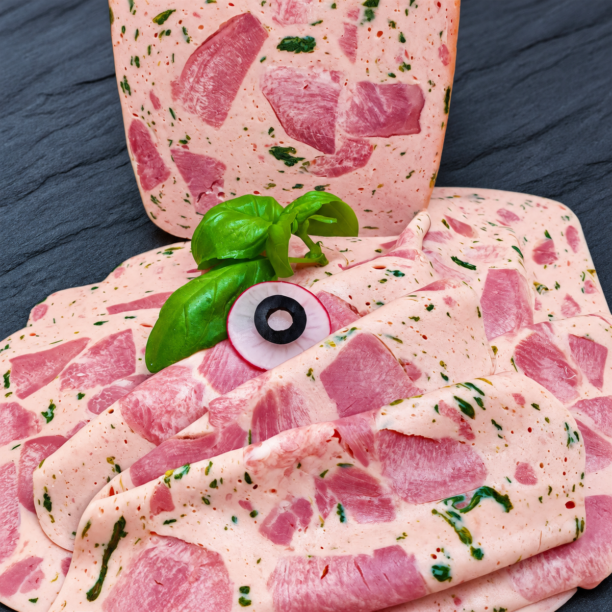 Zungenpastete mit Spinat
